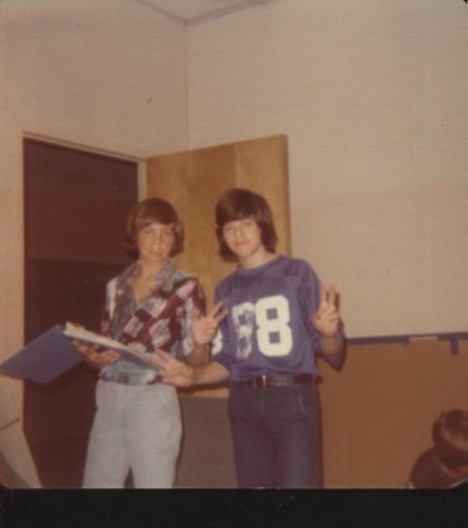 Mark Harrell and David (?) at Sherwood Jr. High in 9th Grade